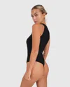 Belle & Bloom Back For Good High Neck Bodysuit In Black