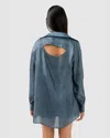 Belle & Bloom Back To You Iridescent Shirt In Grey