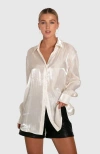 Belle & Bloom Back To You Irredescent Shirt In White