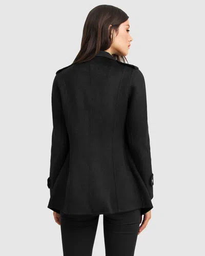 Belle & Bloom Bad Girl Wool Blend Moto Coat In Black
