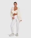 Belle & Bloom Bad Girl Wool Blend Moto Coat In White