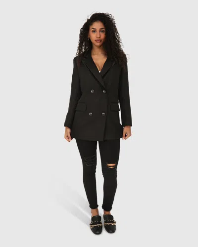 Belle & Bloom Because Of You Trimmed Blazer In Black