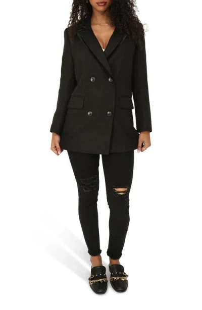 Belle & Bloom Because Of You Trimmed Blazer In Black