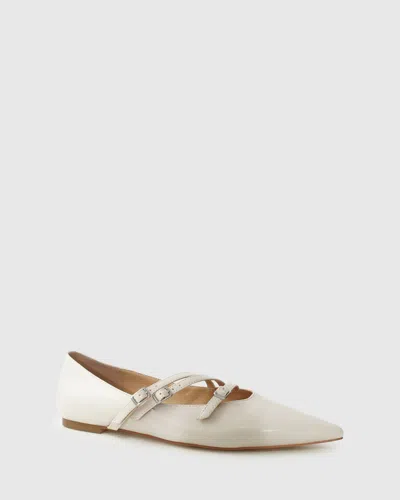 Belle & Bloom Begin Again Buckled Flat In Beige