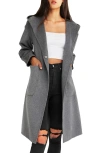 Belle & Bloom Walk This Way Wool Coat In Dark Grey