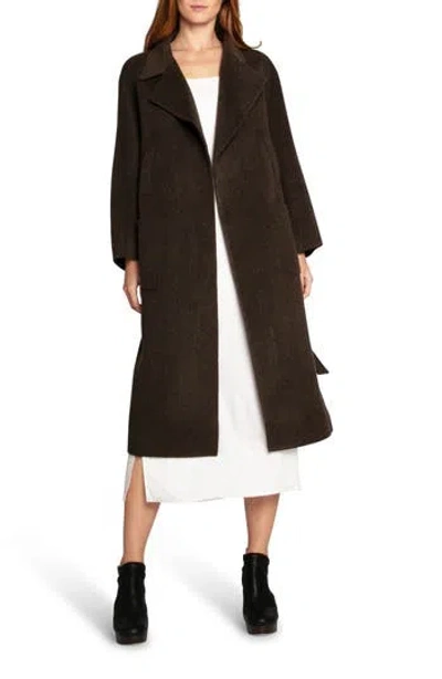 Belle & Bloom Belted Wool Blend Coat In Brown