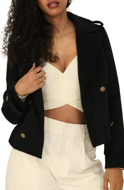 Belle & Bloom Better Off Military Peacoat In Black