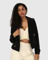 Belle & Bloom Better Off Military Peacoat In Black