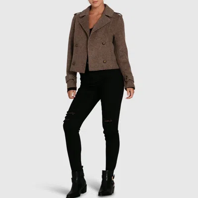 Belle & Bloom Better Off Military Peacoat In Brown