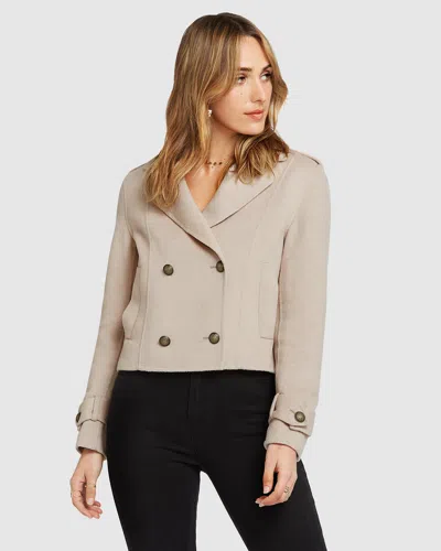Belle & Bloom Better Off Military Peacoat In Gray