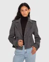 Belle & Bloom Better Off Military Peacoat In Multi