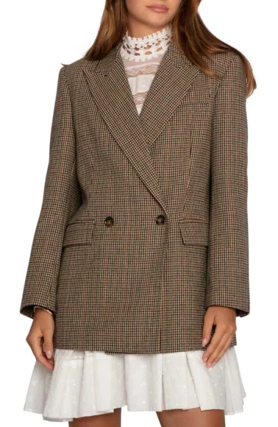 Belle & Bloom Big Brother Talk Double Breasted Blazer In Brown