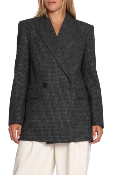 Belle & Bloom Big Brother Talk Double Breasted Blazer In Gray