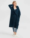 Belle & Bloom Born To Run Sustainable Sweater Coat In Dark Teal