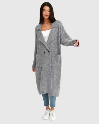 Belle & Bloom Born To Run Sustainable Sweater Coat In Grey