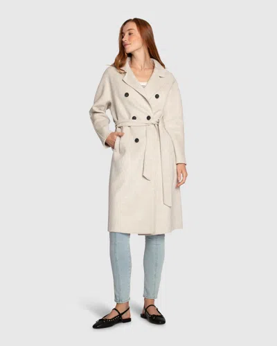 Belle & Bloom Boss Girl Double-breasted Lined Wool Coat In Neutral
