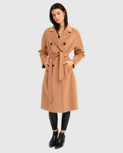Belle & Bloom Boss Girl Double-breasted Wool Coat - Camel