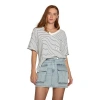Belle & Bloom Brave Soul Oversized Striped T-shirt In White