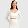 Belle & Bloom C'est Belle Knit Mini Skirt In White