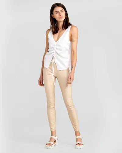 Belle & Bloom City Slicker Coated Legging In Beige