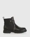 Belle & Bloom City Lights Leather Ankle Boot In Black