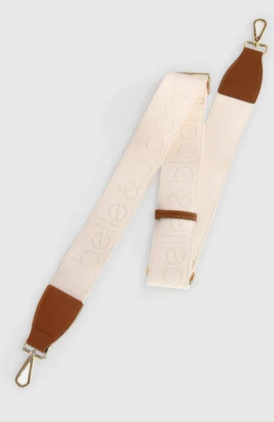 Belle & Bloom Classic Weft Shoulder Strap In Cream/camel