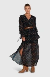 Belle & Bloom Come As You Are Floral Maxi Dress In Navy