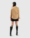 Belle & Bloom Cool Nights Cropped Trench Coat In Green