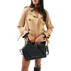 Belle & Bloom Cool Nights Cropped Trench Coat In Khaki