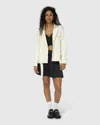 Belle & Bloom Cool Nights Cropped Trench Coat In White