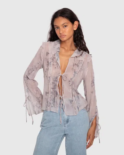 Belle & Bloom Current Obsession Tie Shirt In White
