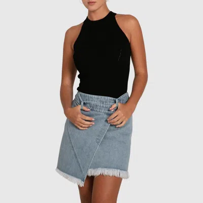 Belle & Bloom Dance With Me Denim Mini Skirt In Blue