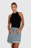 Belle & Bloom Dance With Me Denim Mini Skirt In Stonewash