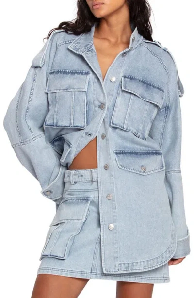 Belle & Bloom Distant Love Oversize Denim Shirt Jacket