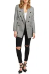 Belle & Bloom Too Cool For Work Plaid Blazer In Gray