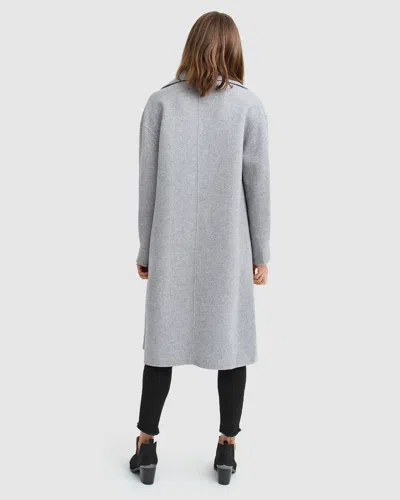 Belle & Bloom Dream Lover Loose Fit Wool Blend Coat In Grey Marle