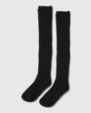 Belle & Bloom End Game Tall Solid Tube Socks In Black
