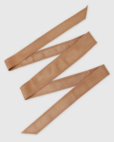 Belle & Bloom Escalate Perforated Leather Belt In Brown
