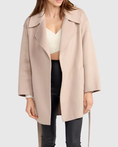 Belle & Bloom Eternal Flame Short Robe Coat In Beige