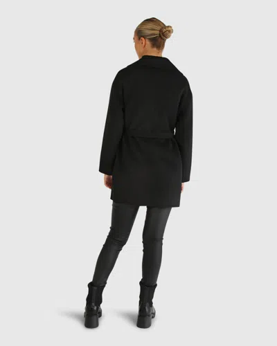 Belle & Bloom Eternal Flame Short Robe Coat In Black