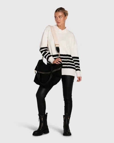 Belle & Bloom Everything I Do Oversize Striped Knit In Black