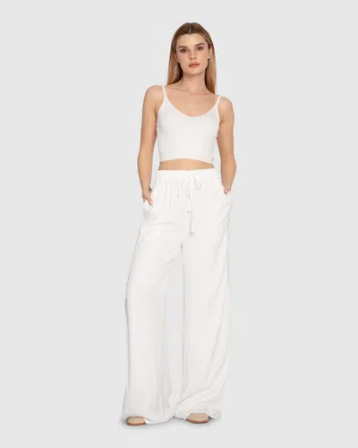 Belle & Bloom Everywhere All At Once Wide Leg Pant In White