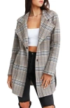 Belle & Bloom Ex-boyfriend Plaid Wool Blend Coat In Ex-bf Plaid Oat