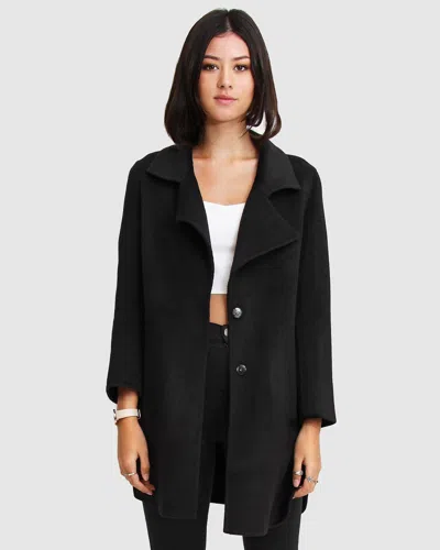 Belle & Bloom Ex-boyfriend Wool Blend Oversized Jacket In Black