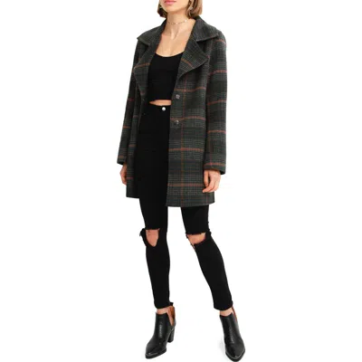 Belle & Bloom Ex-boyfriend Plaid Wool Blend Coat In Animal Print