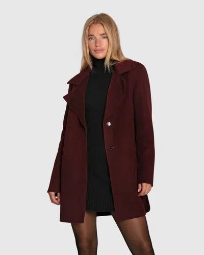 Belle & Bloom Ex-boyfriend Wool Blend Oversized Jacket In Burgundy