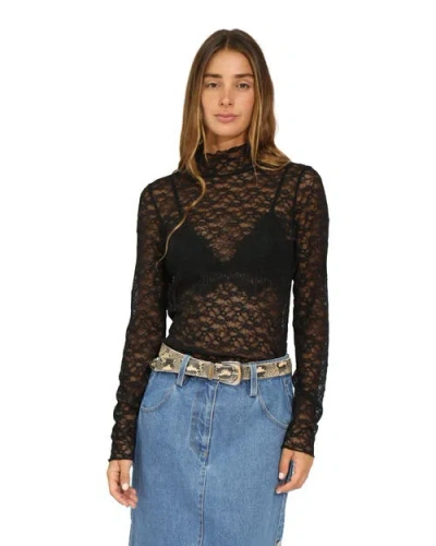 Belle & Bloom Fairy Girl Lace Top In Black