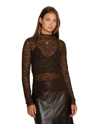 Belle & Bloom Fairy Girl Lace Top In Brown