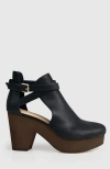 Belle & Bloom Fearless Clog Ankle Boot In Black/chocolate