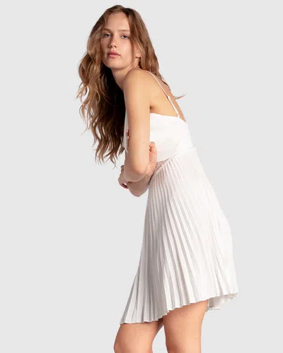 Belle & Bloom Feel It Still Lace Trim Mini Dress In White